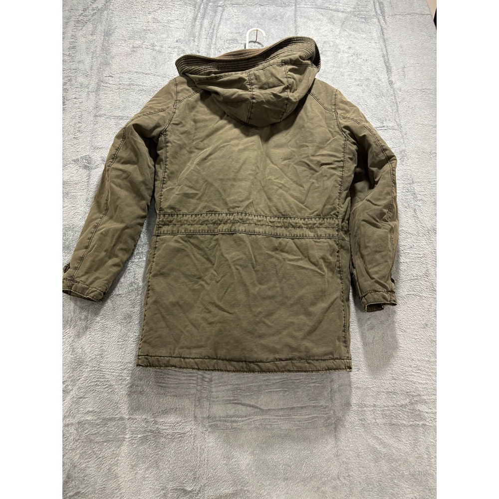 Guess Womens M Olive Green Hooded Parka Jacket Sherpa Lined Vintage Casual Cozy - Picture 3 of 10